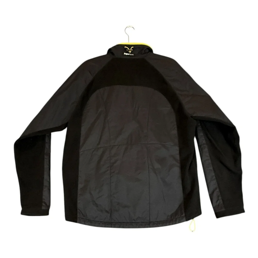 Zegna Sport Hybrid Jacket Mens XL Black Yellow Fleece Full Zip Gorpcore Techwear